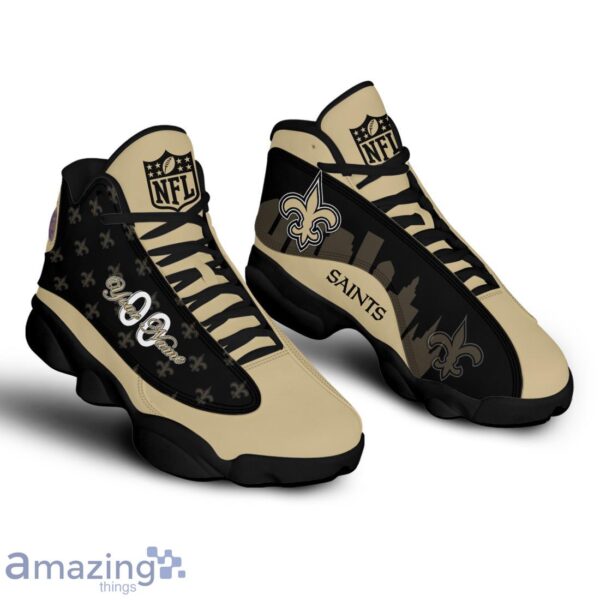 New Orleans Saints Air Jordan 13 Shoes Trending For Men Women Custom Number & Name Product Photo 2