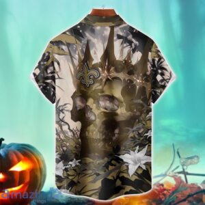 New Orleans Saints NFL Skull Halloween Hawaiian Shirt Special Gift For Fans image New Orleans Saints NFL Skull Halloween Hawaiian Shirt Special Gift For Fans Product Photo 2