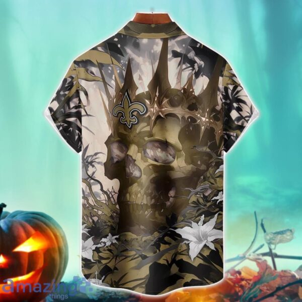 New Orleans Saints NFL Skull Halloween Hawaiian Shirt Special Gift For Fans Product Photo 2