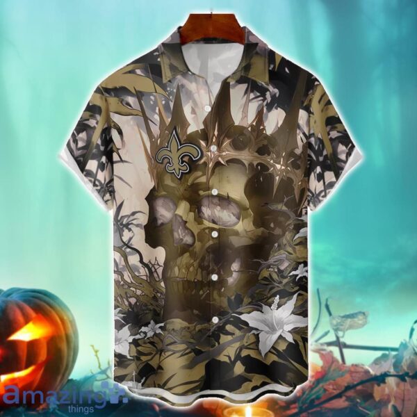 New Orleans Saints NFL Skull Halloween Hawaiian Shirt Special Gift For Fans Product Photo 1