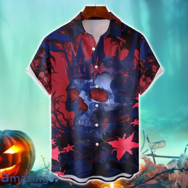 New York Giants NFL Skull Halloween Hawaiian Shirt Special Gift For Fans Product Photo 1