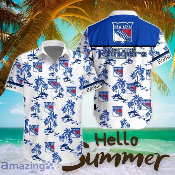New York Rangers Tropical 3D Hawaiian Shirt All Printed Logo Team Shirt Product Photo 1
