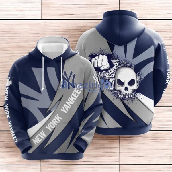 New York Yankees Skull Punch All Over Print 3D Gray Cobalt Product Photo 1