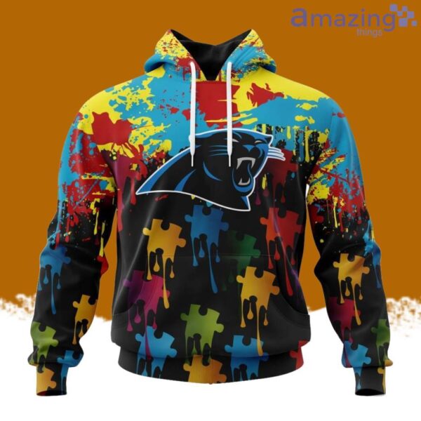 NFL Carolina Panthers Special Autism Awareness Design Hoodie 3D All Over Print Product Photo 1