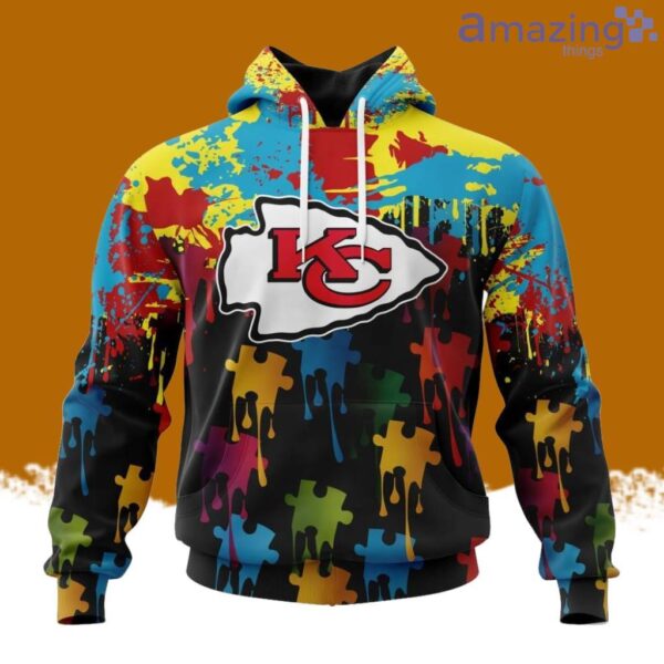 NFL Kansas City Chiefs Special Autism Awareness Design Hoodie 3D All Over Print Product Photo 1