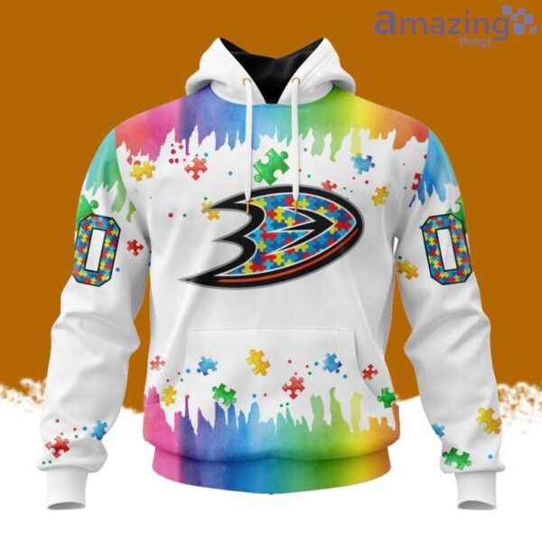 NHL Anaheim Ducks Special Autism Awareness Design Hoodie 3D All Over Print Product Photo 1