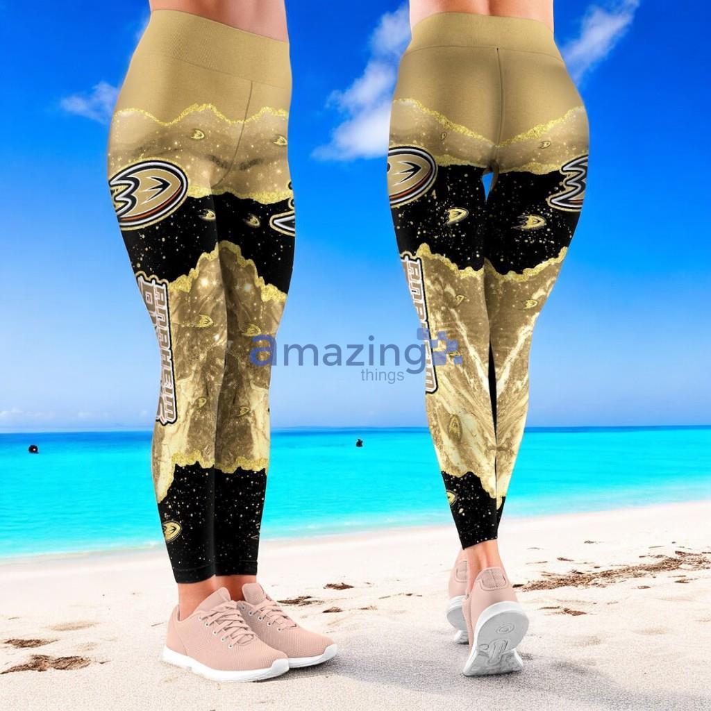 NHL Anaheim Ducks Trending Summer Flower Tropical Leggings For Women image NHL Anaheim Ducks Trending Summer Flower Tropical Leggings For Women Product Photo 1