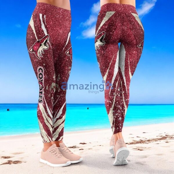 NHL Arizona Coyotes Flower Aloha Football Leggings For Women Product Photo 1