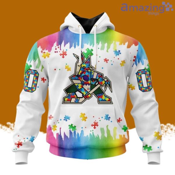 NHL Arizona Coyotes Special Autism Awareness Design Hoodie 3D All Over Print Product Photo 1