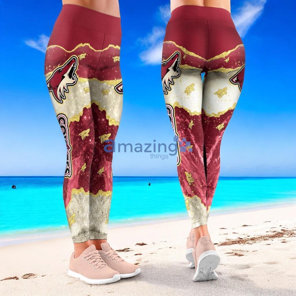 NHL Arizona Coyotes Trending Summer Flower Tropical Leggings For Women image NHL Arizona Coyotes Trending Summer Flower Tropical Leggings For Women Product Photo 1