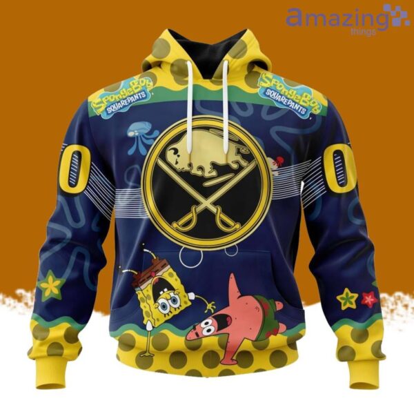 NHL Buffalo Sabres x SpongeBob SquarePants Hoodie 3D All Over Print Product Photo 1