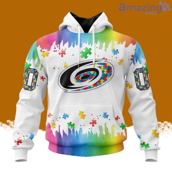 NHL Carolina Hurricanes Special Autism Awareness Design Hoodie 3D All Over Print Product Photo 1