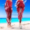 NHL Detroit Red Wings Flower Aloha Football Leggings For Women