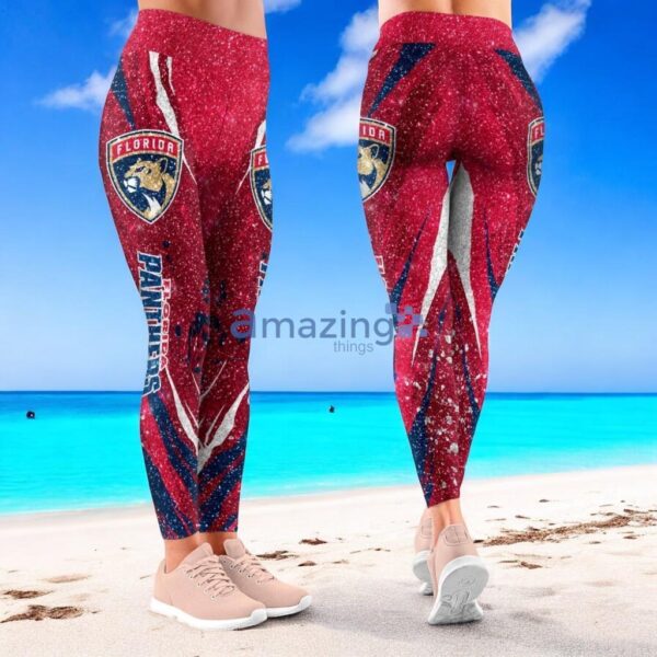 NHL Florida Panthers Flower Aloha Football Leggings For Women Product Photo 1