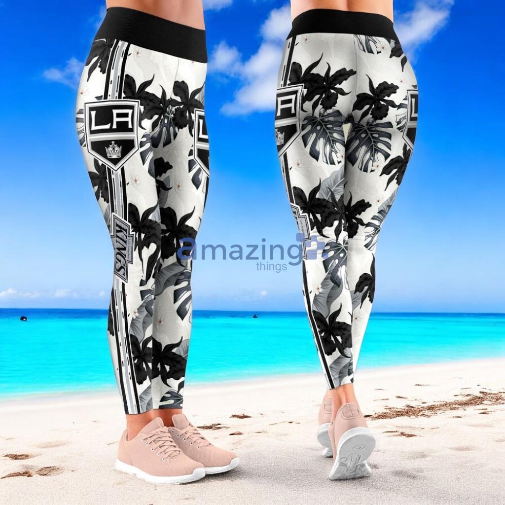 NHL Los Angeles Kings Flower Tropical Leggings For Women image NHL Los Angeles Kings Flower Tropical Leggings For Women Product Photo 1