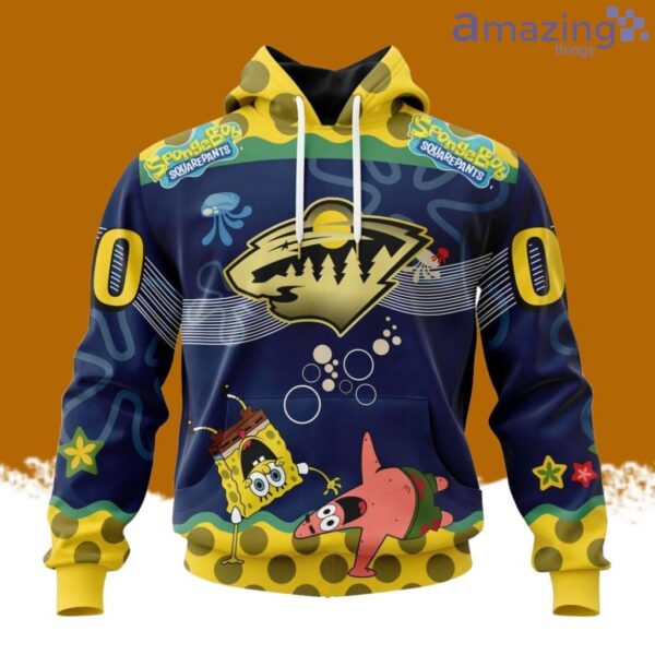NHL Minnesota Wild x SpongeBob SquarePants Hoodie 3D All Over Print Product Photo 1