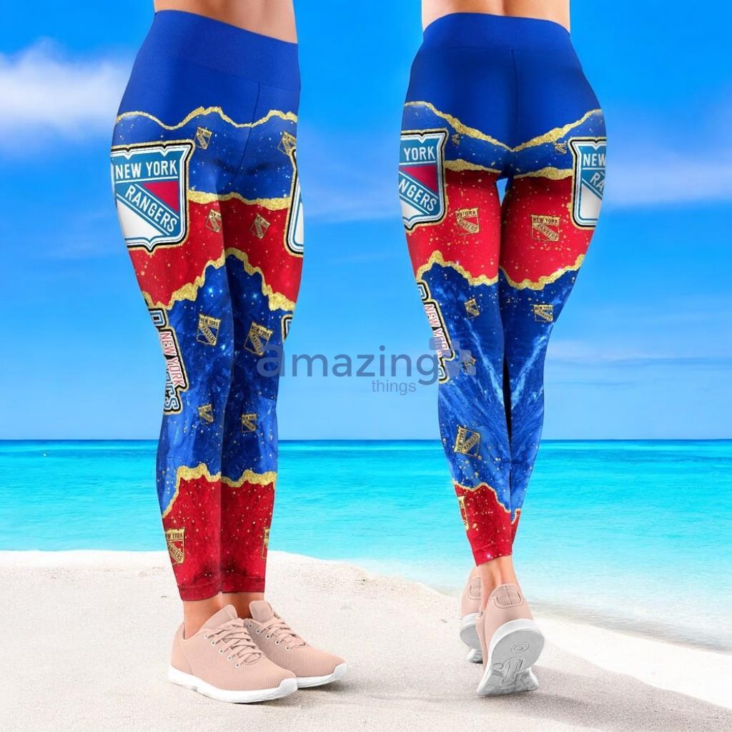 NHL New York Rangers Trending Summer Flower Tropical Leggings For Women image NHL New York Rangers Trending Summer Flower Tropical Leggings For Women Product Photo 1