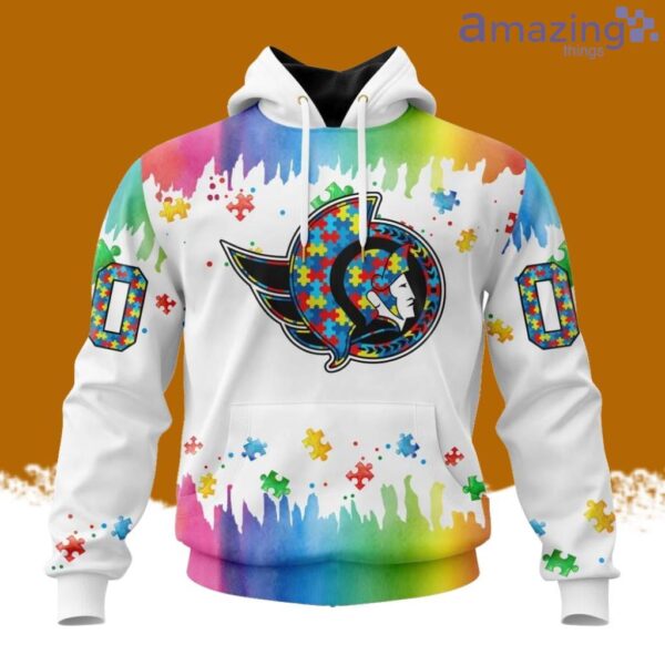 NHL Ottawa Senators Special Autism Awareness Design Hoodie 3D All Over Print Product Photo 1