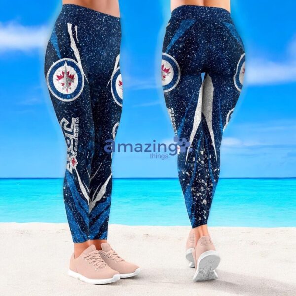 NHL Winnipeg Jets Flower Aloha Football Leggings For Women Product Photo 1