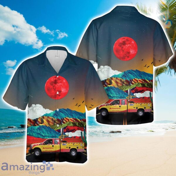 North Carolina NCDOT State Farm Safety Patrol Hawaiian Shirt Product Photo 1