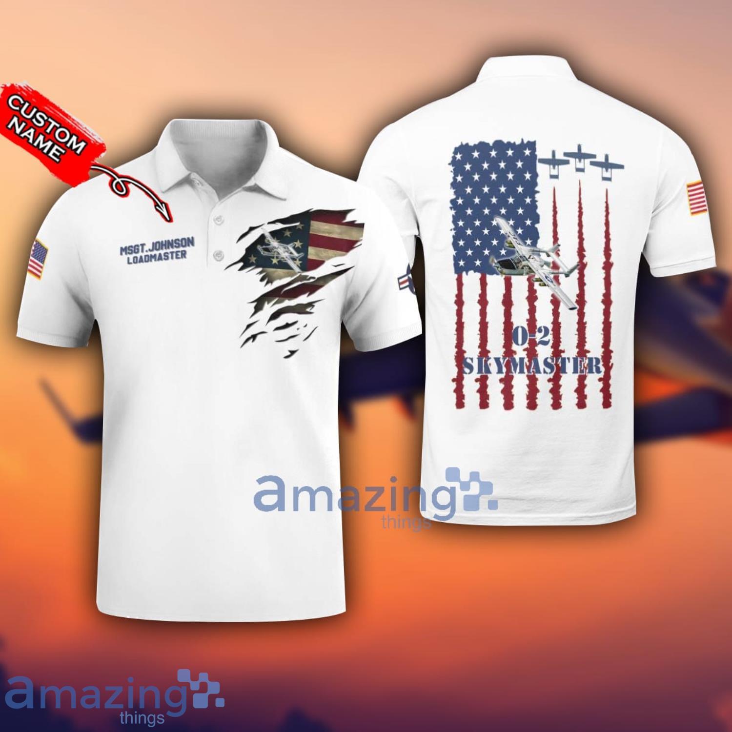 O-2 Skymaster O2 3D Aircraft Flag White Polo Shirt For Men And Women Custom Name O-2 Skymaster O2 3D Aircraft Flag White Polo Shirt For Men And Women Custom Name Product Photo 1