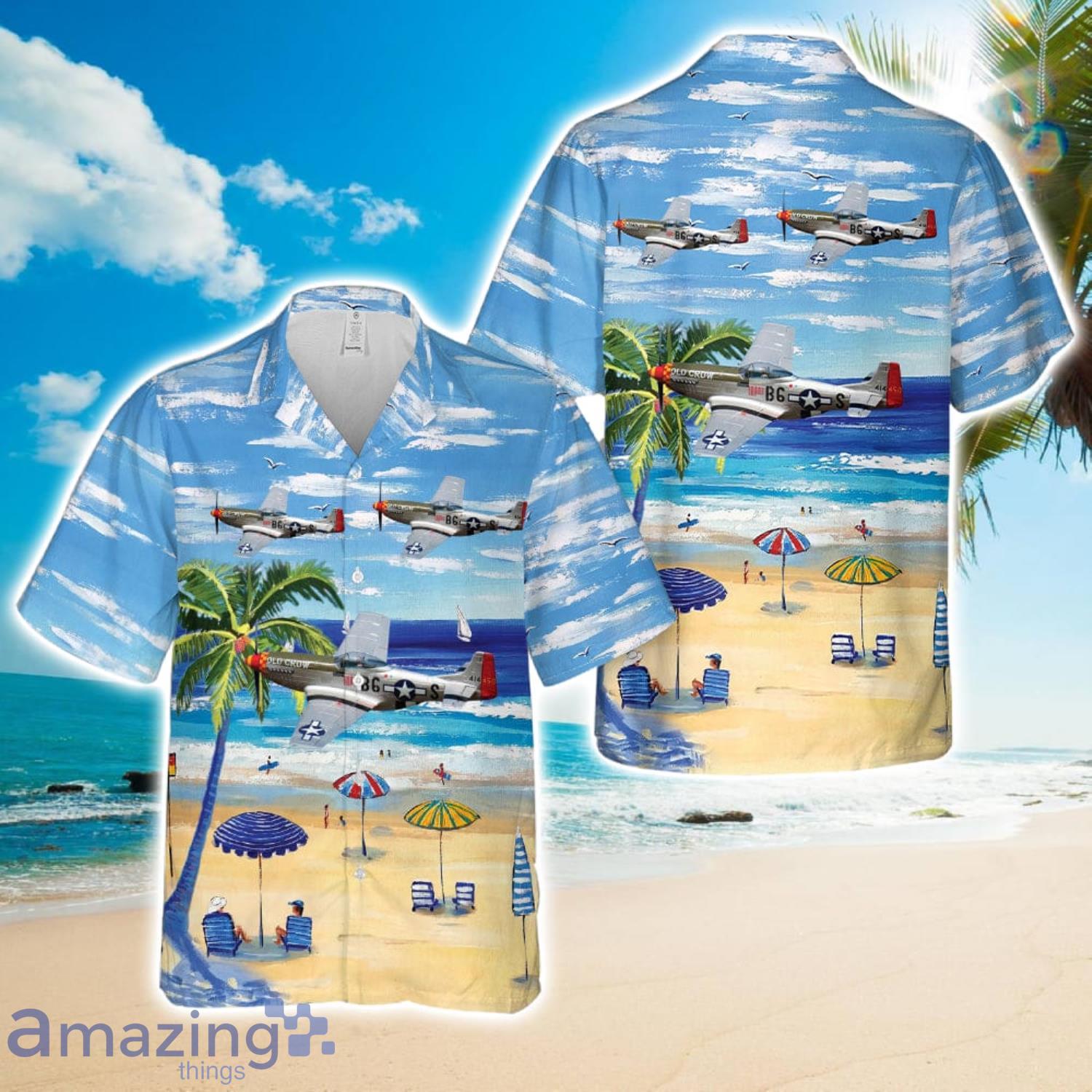 Old Crow P 51 Mustang Hawaiian Shirt Summer Beach Shirt image Old Crow P-51 Mustang Hawaiian Shirt Summer Beach Shirt Product Photo 1