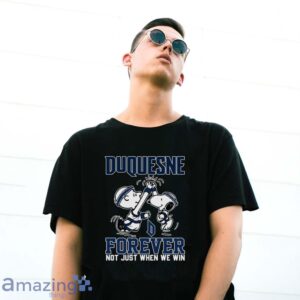 Peanuts Snoopy And Charlie Brown Duquesne High Five Forever Not Just When We Win Shirt - G500 Gildan T-Shirt