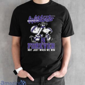 Peanuts Snoopy And Charlie Brown Northwestern High Five Forever Not Just When We Win Shirt image Peanuts Snoopy And Charlie Brown Northwestern High Five Forever Not Just When We Win Shirt - Black Unisex T-Shirt