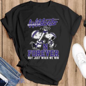 Peanuts Snoopy And Charlie Brown Northwestern High Five Forever Not Just When We Win Shirt - Black T-Shirt
