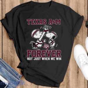 Peanuts Snoopy And Charlie Brown Texas A&M High Five Forever Not Just When We Win Shirt - Black T-Shirt