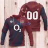 Personalized Custom England X Rugby World Cup Brown Hoodie 3D All Over Print