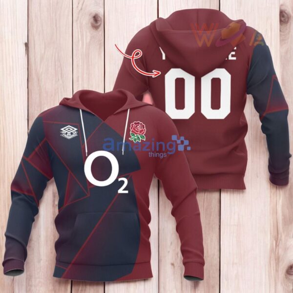 Personalized Custom England X Rugby World Cup Brown Hoodie 3D All Over Print Product Photo 1