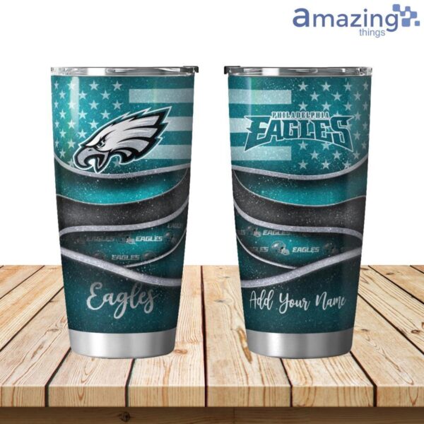 Personalized Philadelphia Eagles Flag 3D Shining Tumbler 20oz Product Photo 1