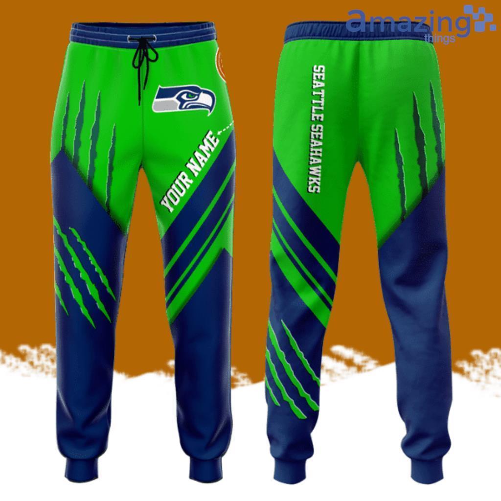 Personalized Seattle Seahawk Professional Football Team All Over Print 3D Long Pants Blue image Personalized Seattle Seahawk Professional Football Team All Over Print 3D Long Pants Blue Product Photo 1