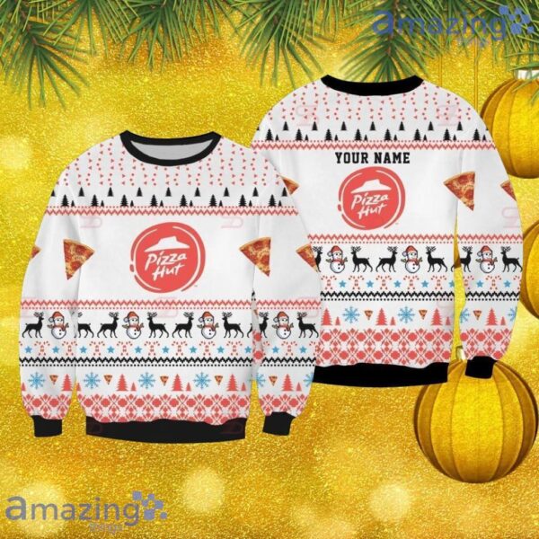 Pizza Hut Custom Name Christmas Knitting Ugly Sweater 3D Gift Christmas Product Photo 1