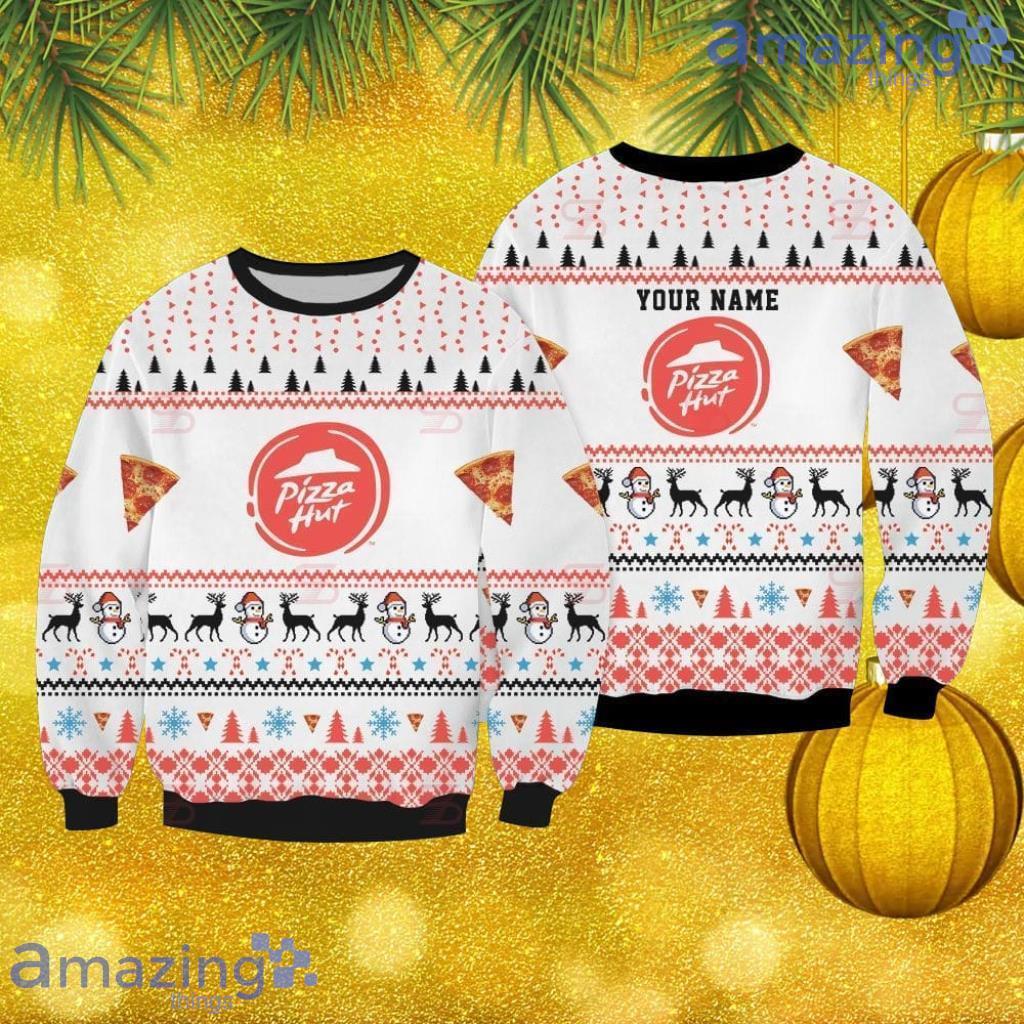 Pizza Hut Custom Name Christmas Knitting Ugly Sweater 3D Gift Christmas image Pizza Hut Custom Name Christmas Knitting Ugly Sweater 3D Gift Christmas Product Photo 1