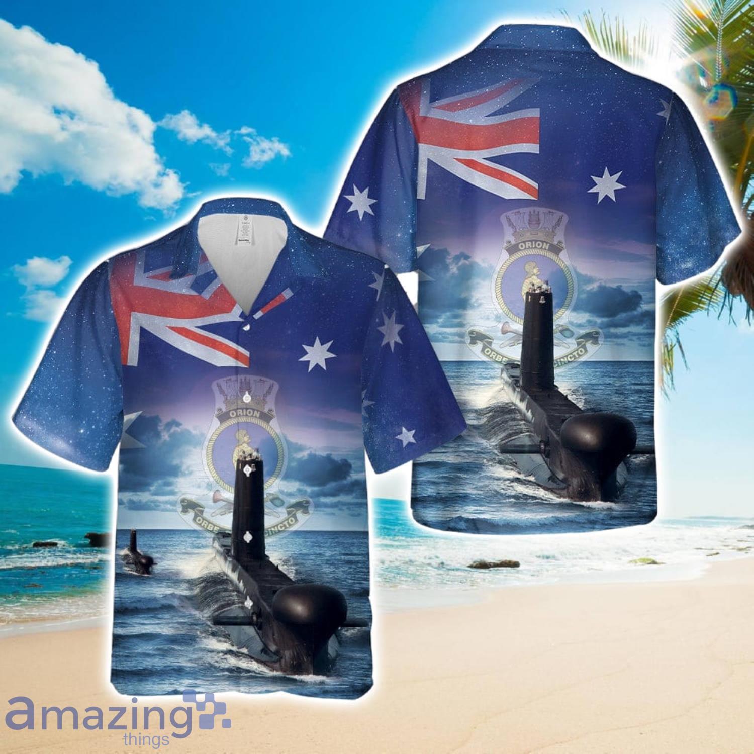 Royal Australian Navy HMAS Orion (S 61) Hawaiian Shirt Summer Gift image Royal Australian Navy HMAS Orion (S 61) Hawaiian Shirt Summer Gift Product Photo 1