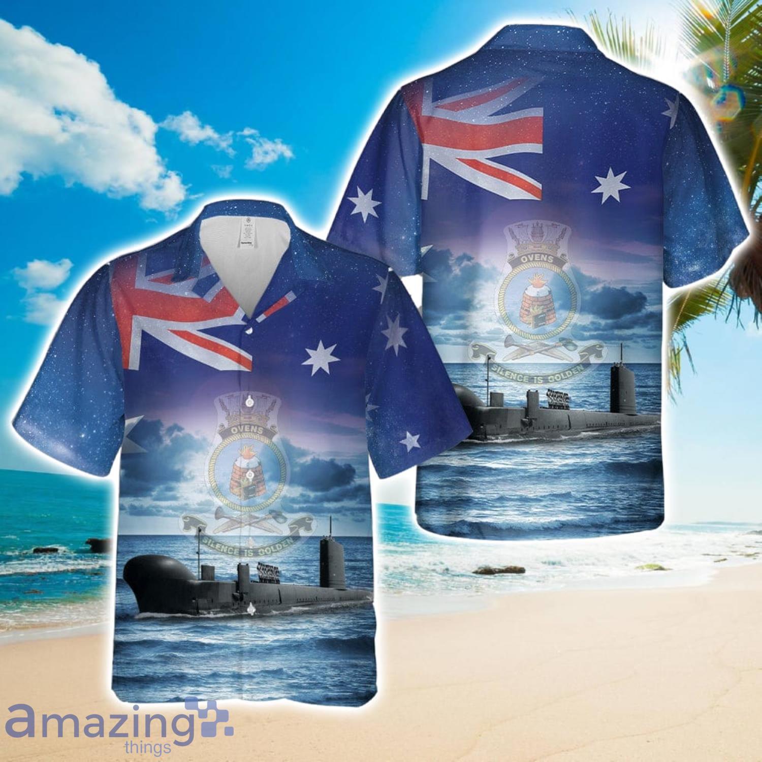 Royal Australian Navy HMAS Ovens (S 70) Hawaiian Shirt Summer Gift image Royal Australian Navy HMAS Ovens (S 70) Hawaiian Shirt Summer Gift Product Photo 1