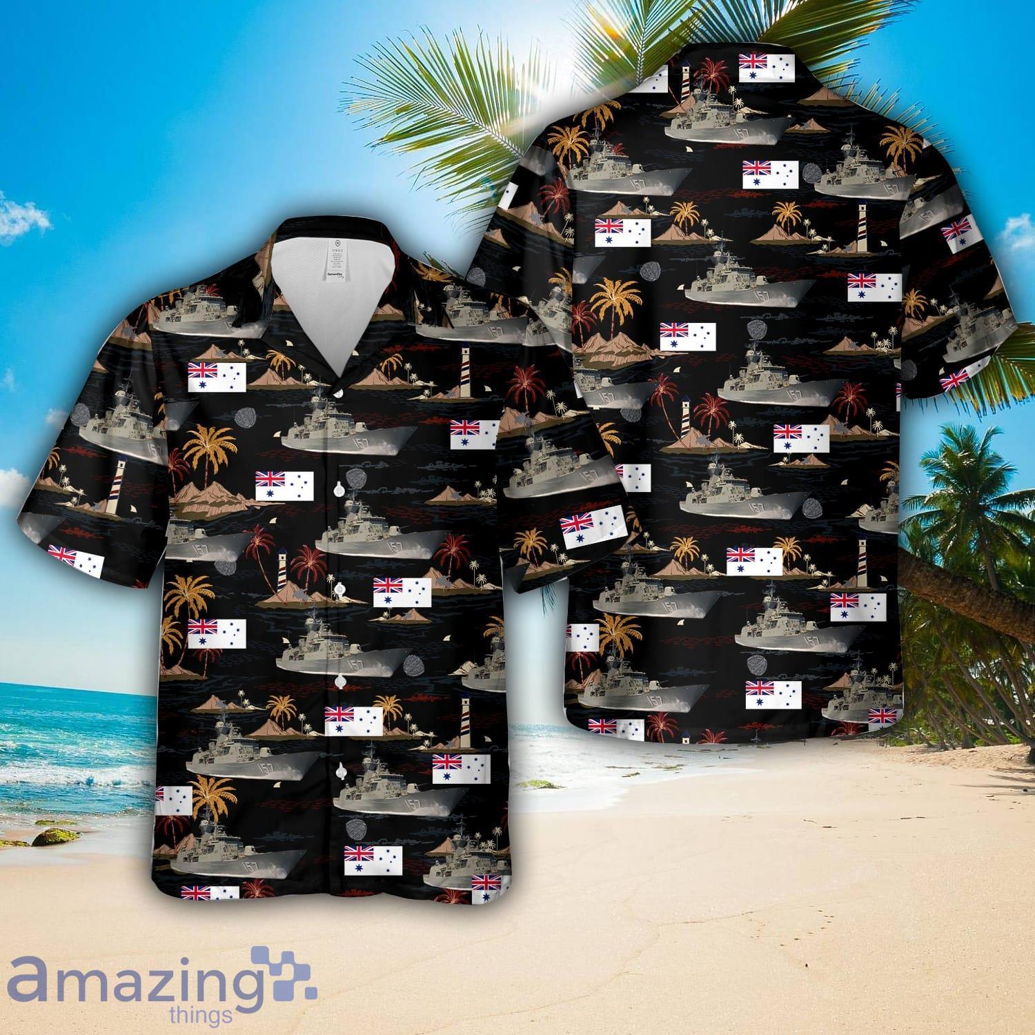 Royal Australian Navy HMAS Perth (FFH 157) Hawaiian Shirt Beach Shirt image Royal Australian Navy HMAS Perth (FFH 157) Hawaiian Shirt Beach Shirt Product Photo 1