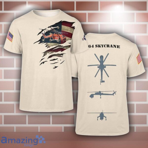 S-64 Skycrane S64 Aircraft 3D T-Shirt For Men And Women Product Photo 1