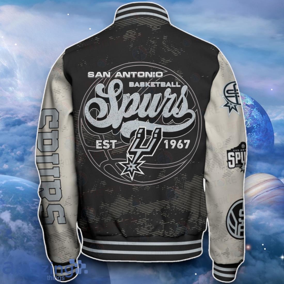 San Antonio Spurs Baseball Jacket Unique Design For Fans image San Antonio Spurs Baseball Jacket Unique Design For Fans Product Photo 3