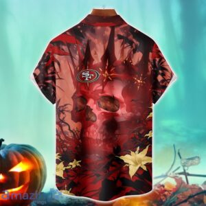San Francisco 49ers NFL Skull Halloween Hawaiian Shirt Special Gift For Fans image San Francisco 49ers NFL Skull Halloween Hawaiian Shirt Special Gift For Fans Product Photo 2