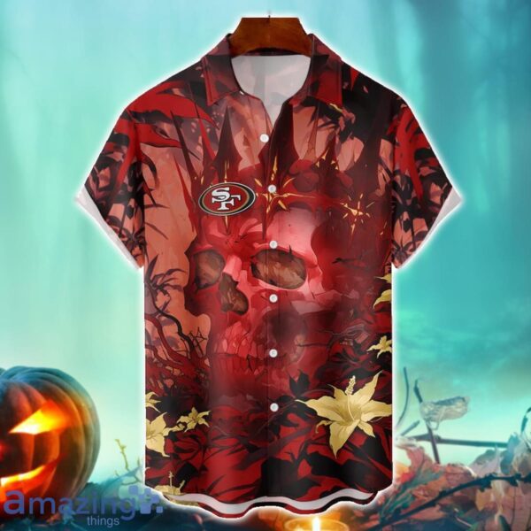 San Francisco 49ers NFL Skull Halloween Hawaiian Shirt Special Gift For Fans Product Photo 1