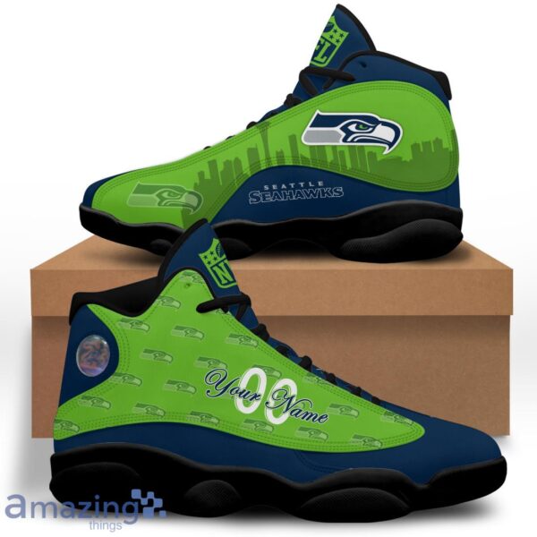 Seattle Seahawks Air Jordan 13 Shoes Trending For Men Women Custom Number & Name Product Photo 4