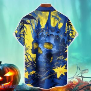 St Louis Blues NHL Halloween Skull 3DHawaiian Shirt Halloween Gift For Men Women image St Louis Blues NHL Halloween Skull 3DHawaiian Shirt Halloween Gift For Men Women Product Photo 2