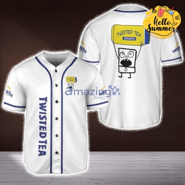 Twisted Tea Original Funny Design Twisted Tea White Baseball Jersey Shirt Product Photo 1