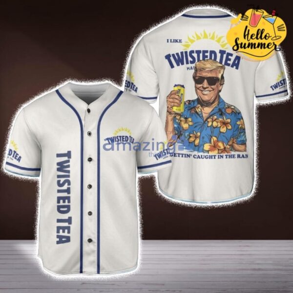 Twisted Tea Trump - Donald Trump Getting Caught In The Rain Baseball Jersey Shirt Product Photo 1