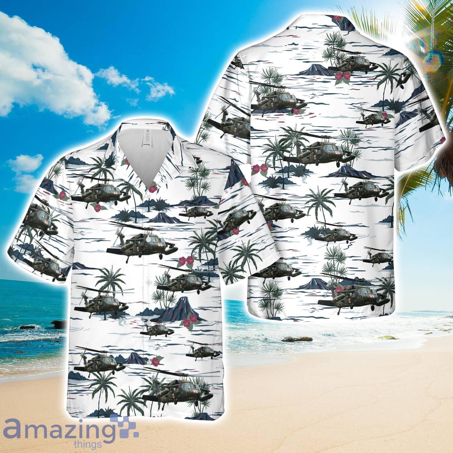 US Army UH60 Blackhawk MEDEVAC helicopter Hawaiian Shirt image US Army UH60 Blackhawk MEDEVAC helicopter Hawaiian Shirt Product Photo 1