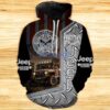 Us Metallic Jeep Rider Hoodie 3D All Over Print