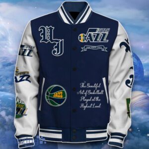 Utah Jazz Baseball Jacket Exclusive Choice For Fans image Utah Jazz Baseball Jacket Exclusive Choice For Fans Product Photo 2
